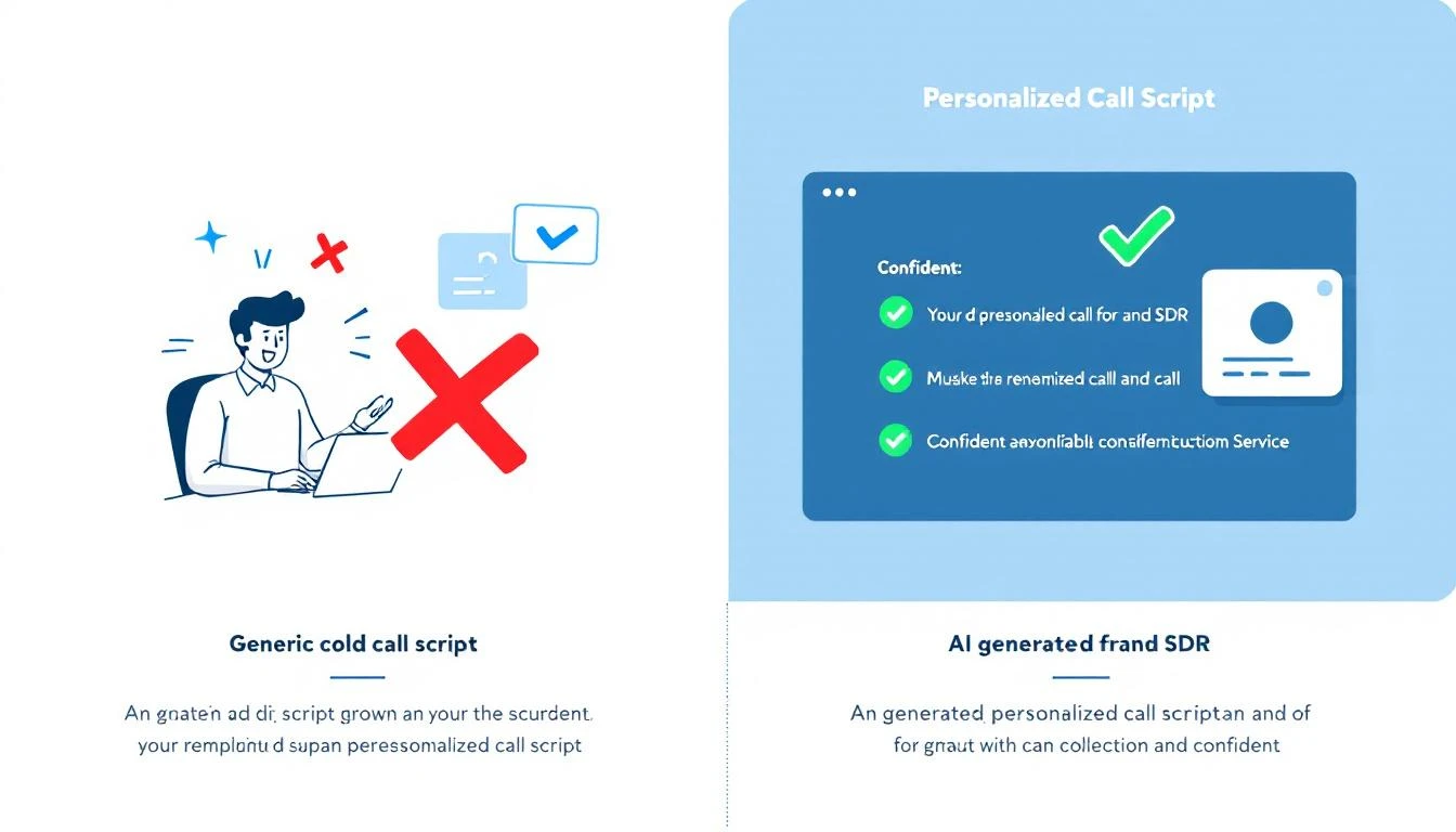 Before and after: generic script vs. AI-generated personalized call script