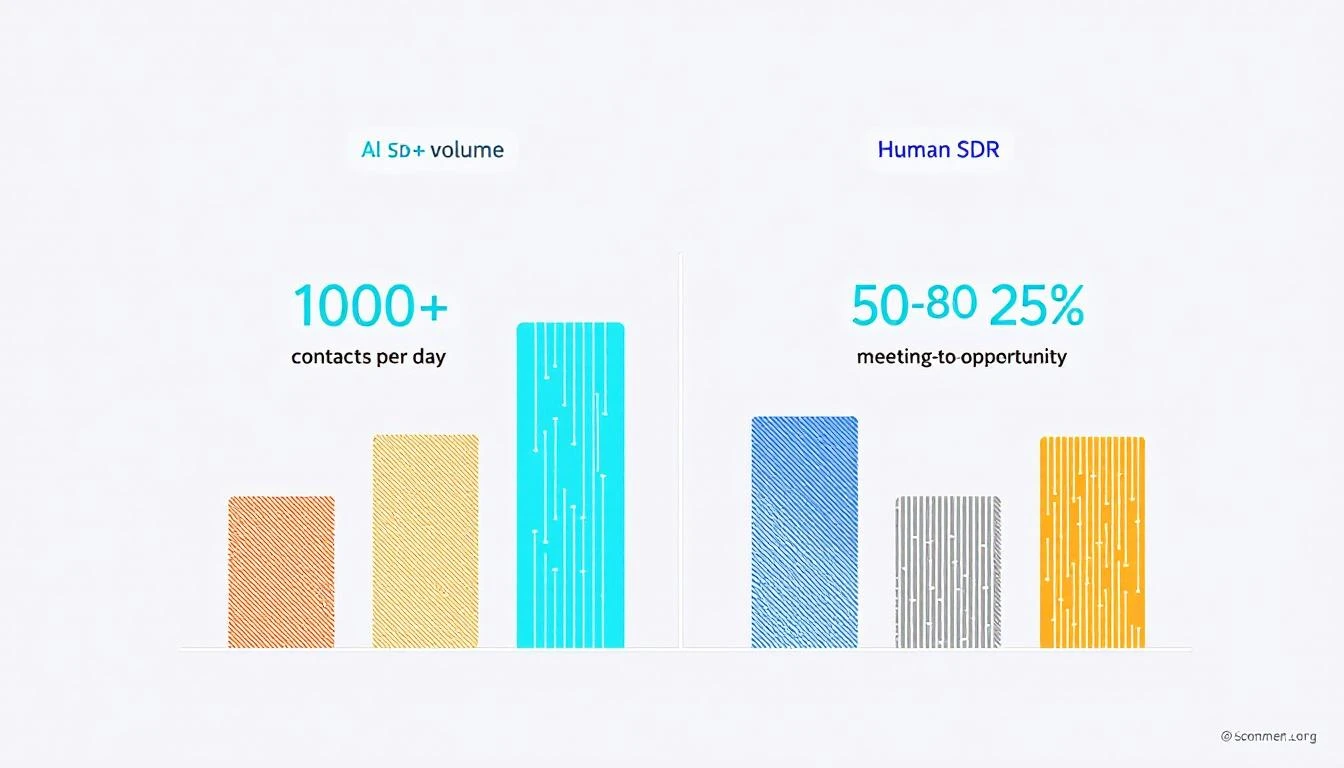 AI vs human SDR performance comparison 2026