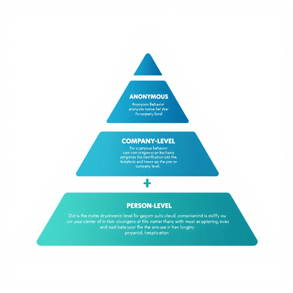 The three tiers of website visitor identification โ anonymous behavior, company-level, and person-level