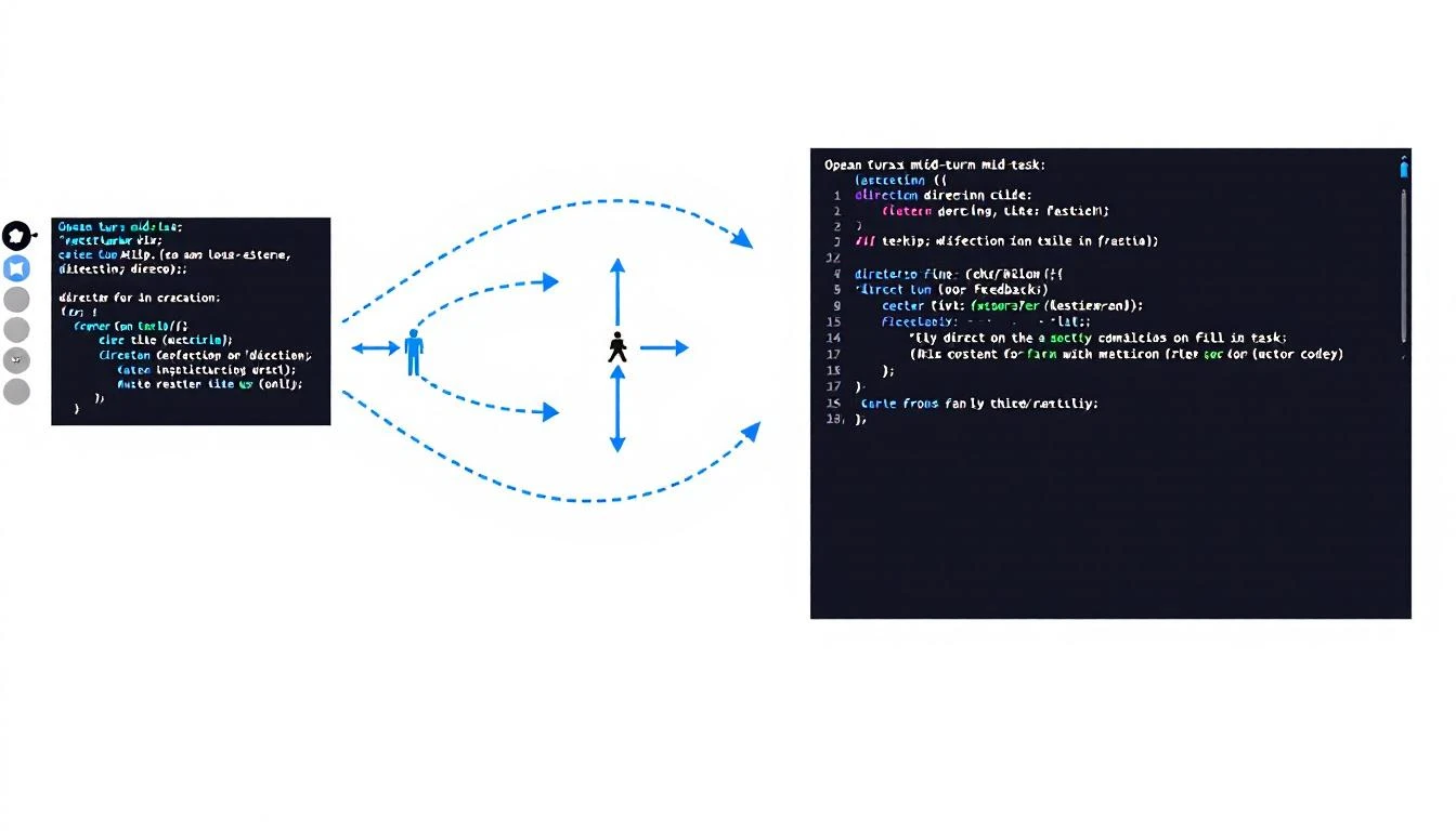 Codex mid-turn steering: Human directing AI mid-task