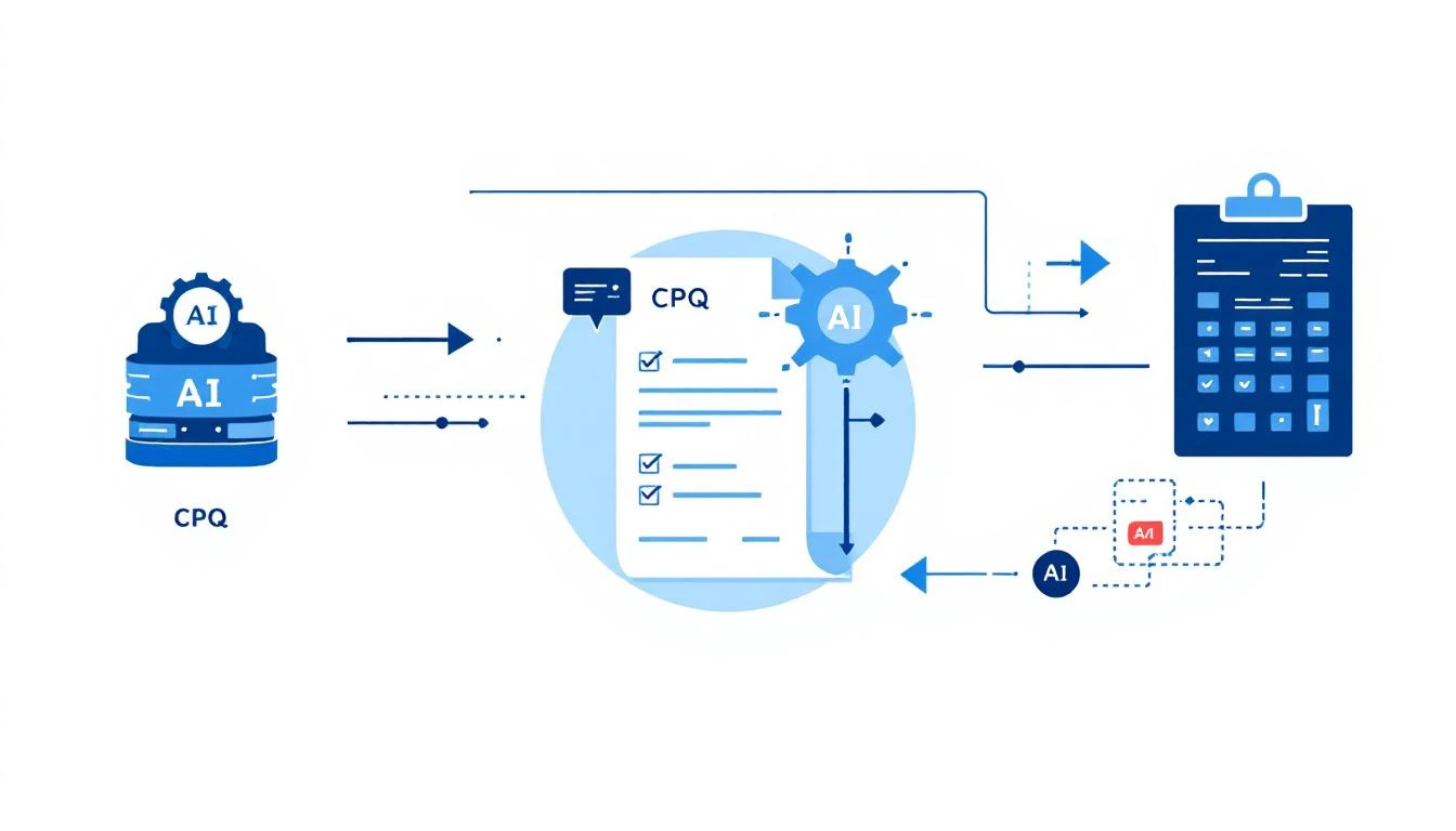 AI quote generation workflow showing data flowing to automated quote creation