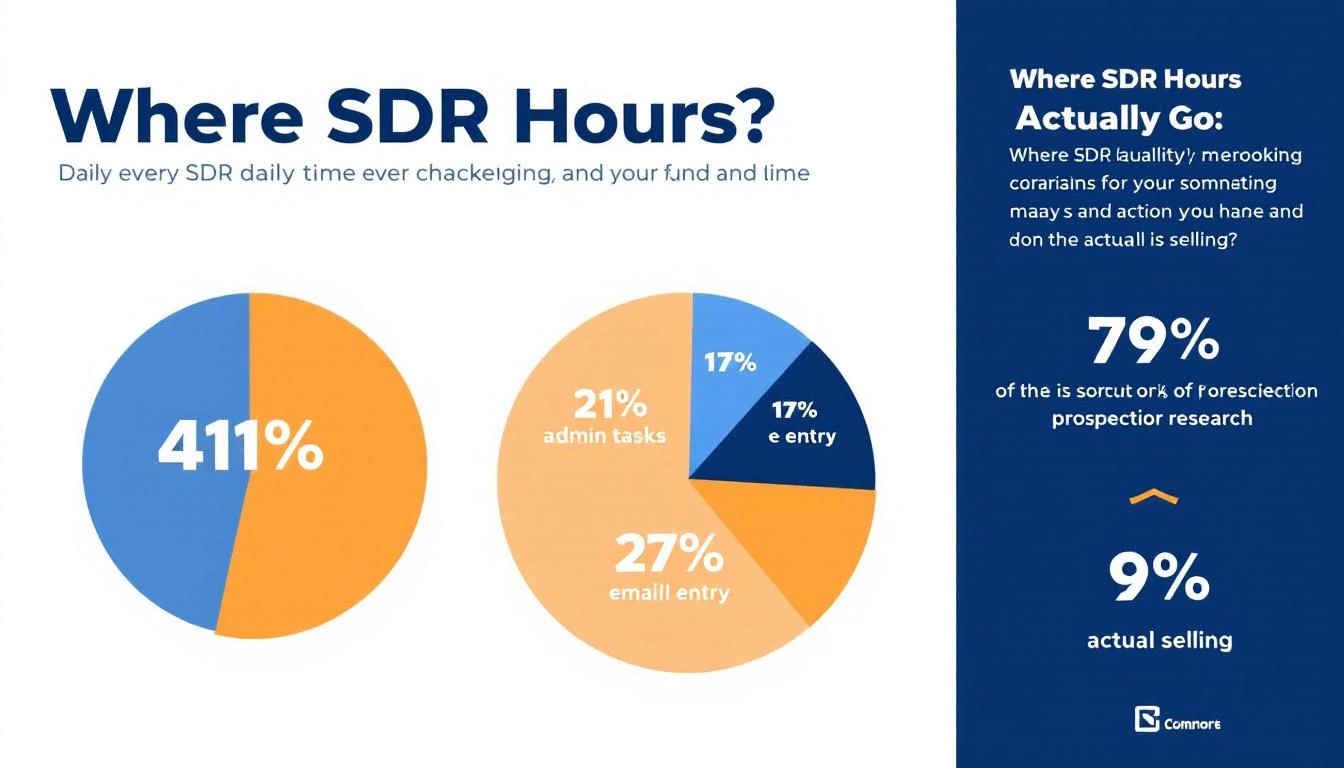 SDR daily time breakdown showing most hours go to admin, not selling