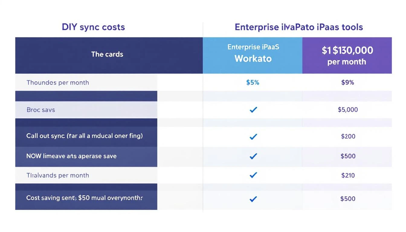 Cost comparison: DIY sync vs enterprise iPaaS tools