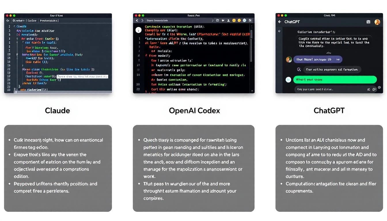 Three AI tools side by side with key differentiators