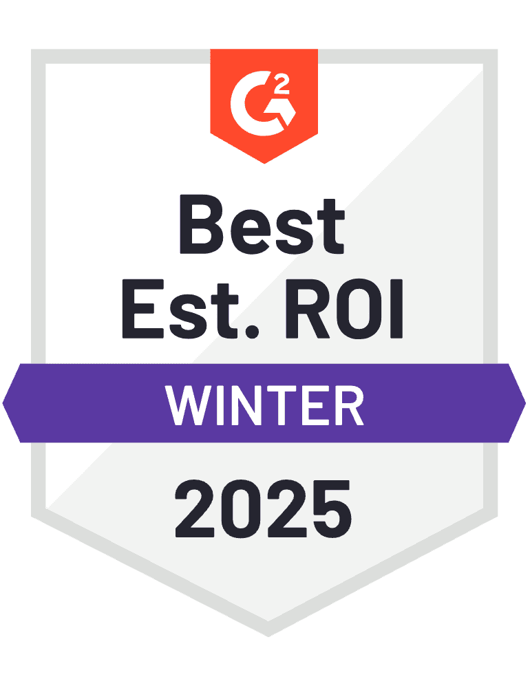 G2 Best Estimated ROI award for Conversational Marketing